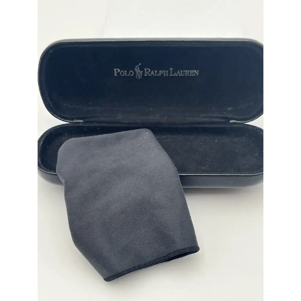 AWESOME Polo Ralph Lauren Black Hard Eyeglasses Sunglasses Case w/Cleaning Cloth